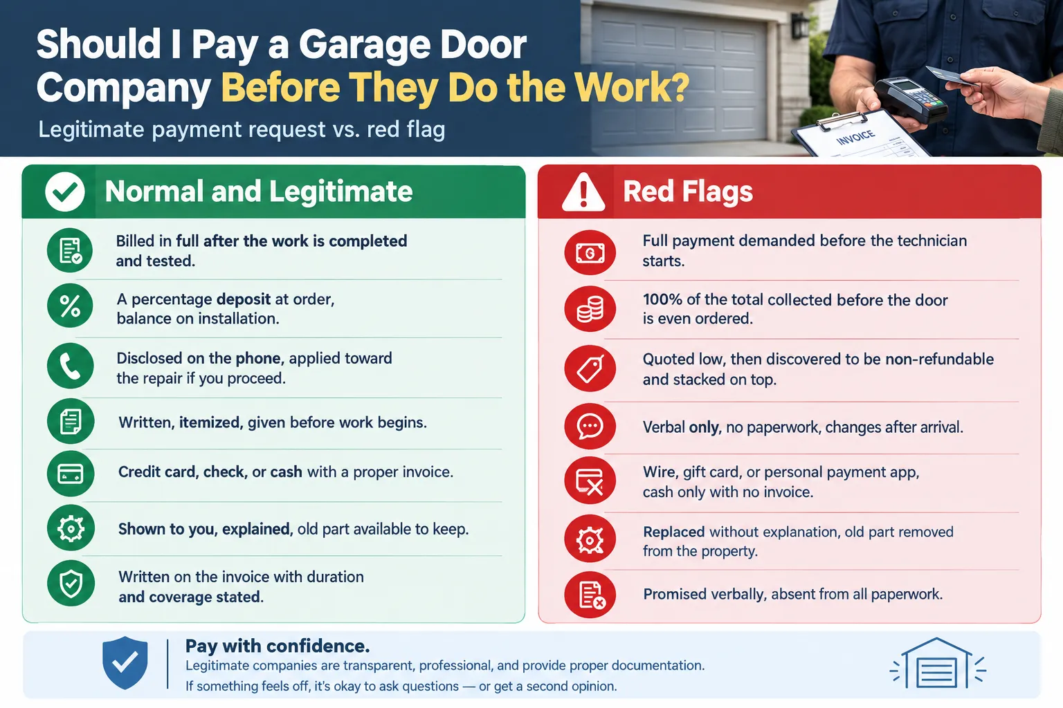 Legitimate payment request vs. red flag