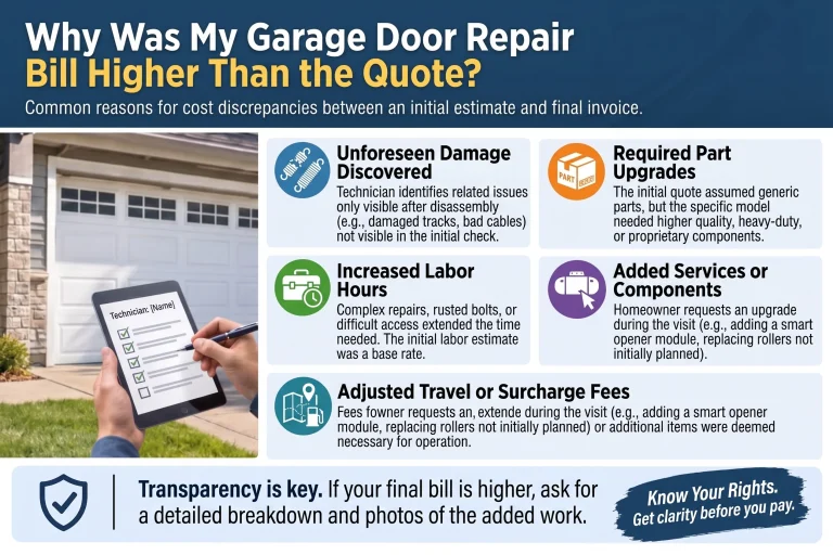 Why Was My Garage Door Repair Bill Higher Than the Quote?