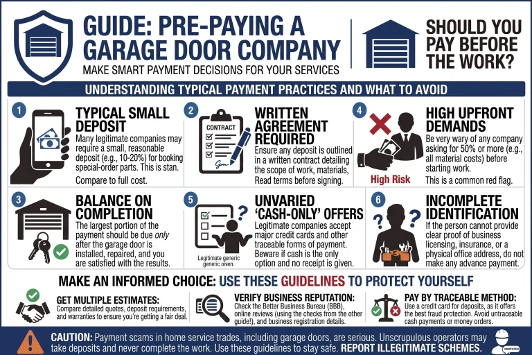Should I Pay a Garage Door Company Before They Do the Work?