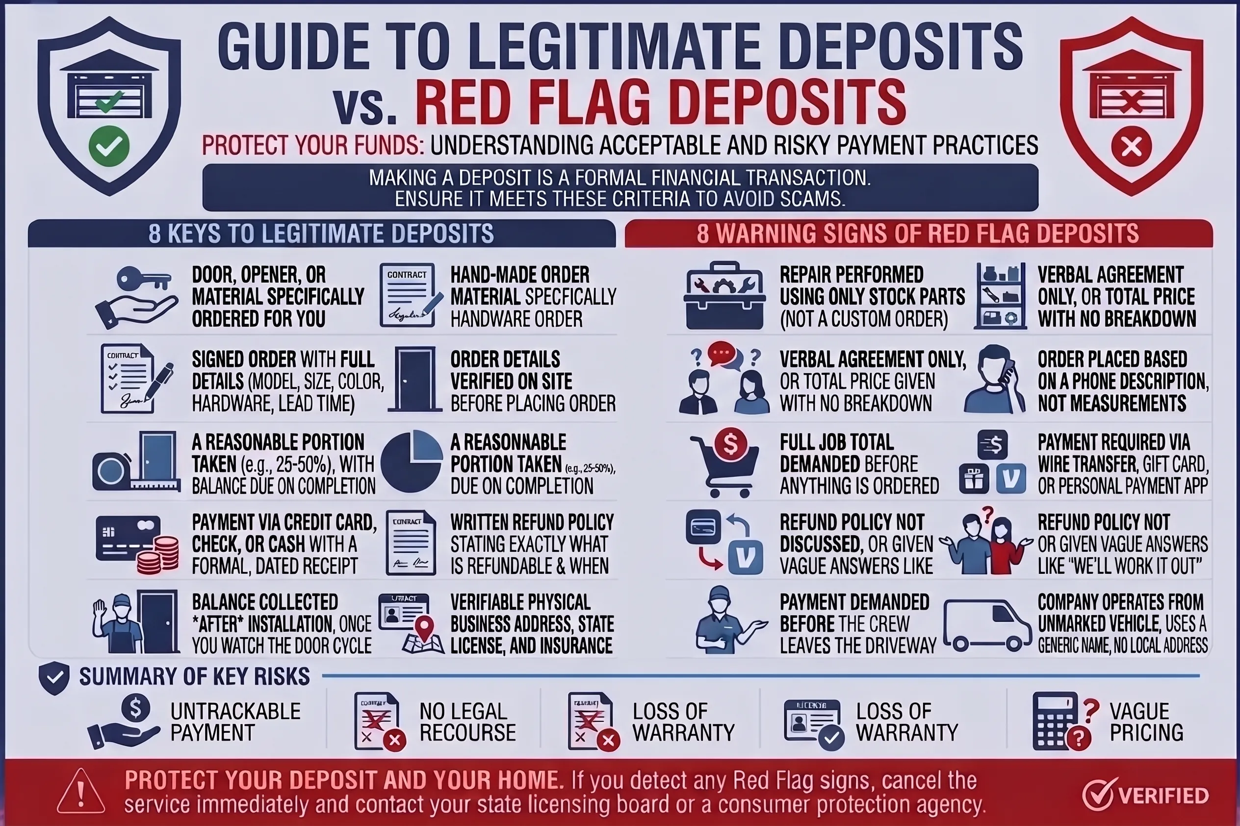 Legitimate deposit vs. red flag deposit