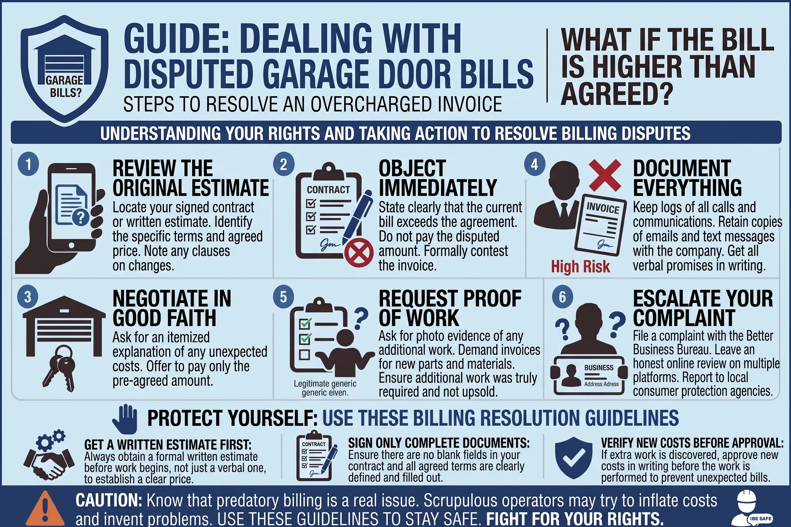What to do if the bill is already higher than you agreed